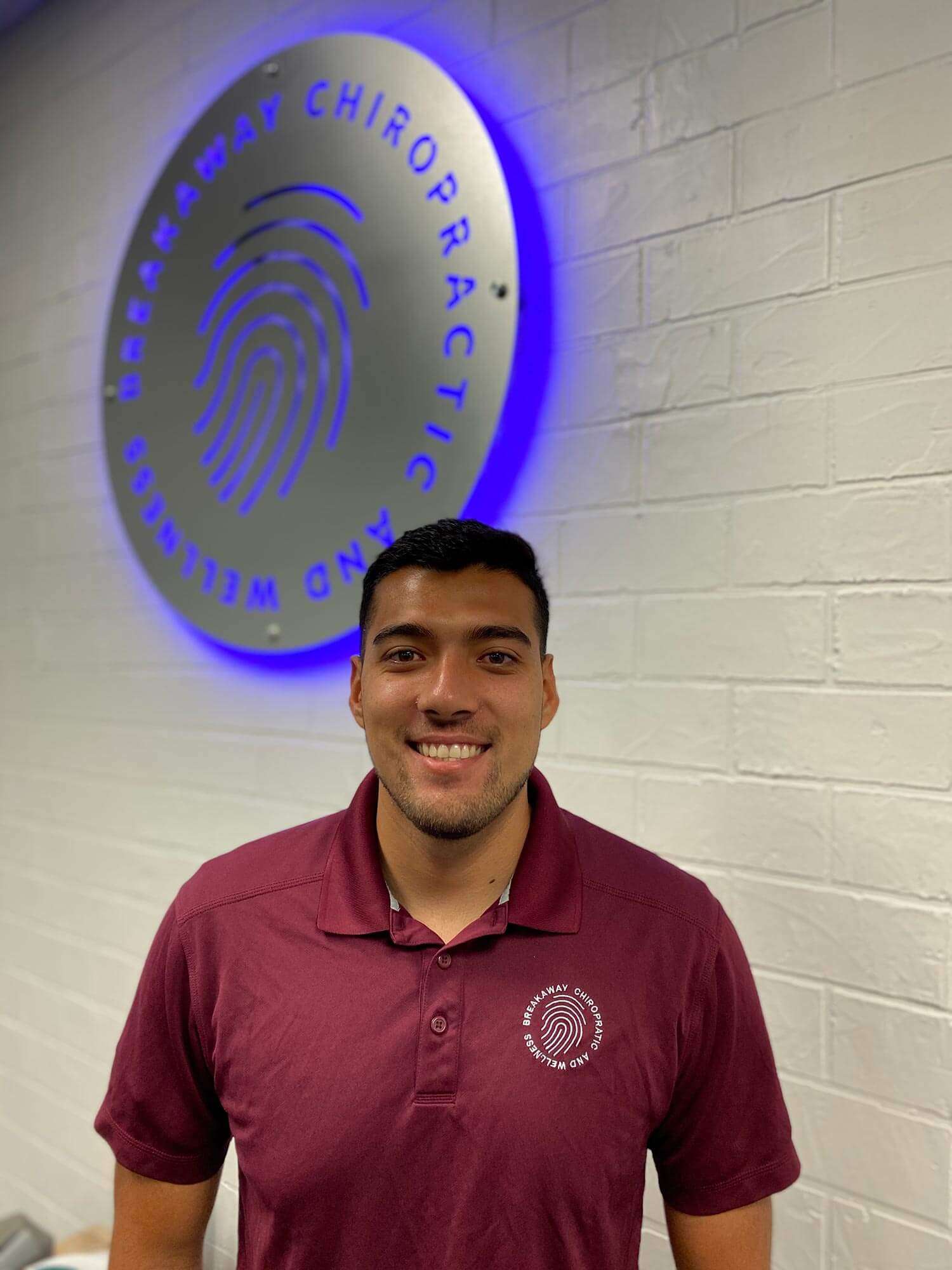 Josué Meneses, B.S., rehabilitation team member at Breakaway Chiropractic & Wellness